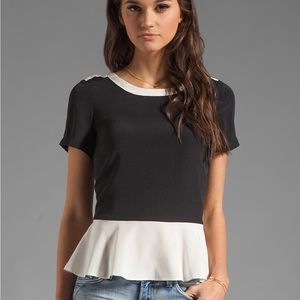 Marc by Marc Jacobs Avery Peplum Ruffle 100% Silk Top Size 6 EXC